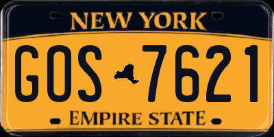 NY license plate GOS7621