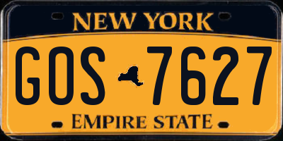 NY license plate GOS7627
