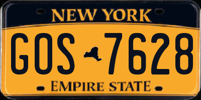 NY license plate GOS7628
