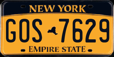 NY license plate GOS7629
