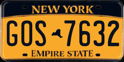NY license plate GOS7632