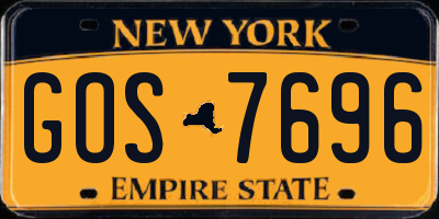 NY license plate GOS7696