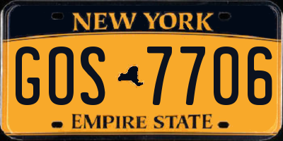 NY license plate GOS7706