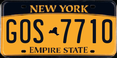 NY license plate GOS7710