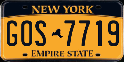 NY license plate GOS7719