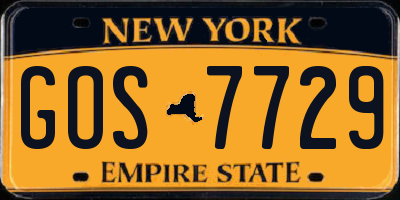 NY license plate GOS7729
