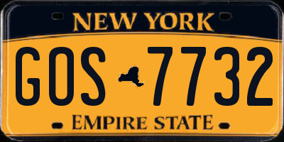 NY license plate GOS7732