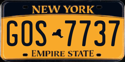 NY license plate GOS7737