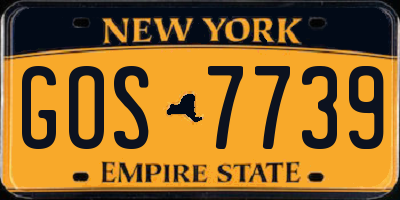 NY license plate GOS7739