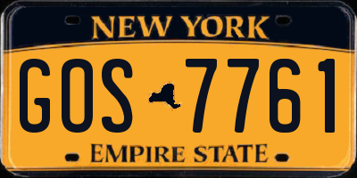 NY license plate GOS7761