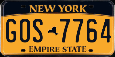 NY license plate GOS7764