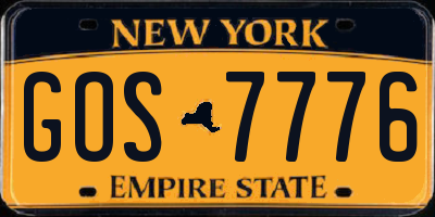 NY license plate GOS7776