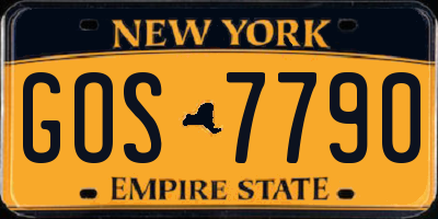 NY license plate GOS7790