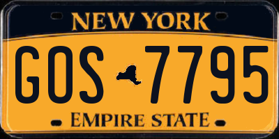 NY license plate GOS7795
