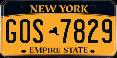 NY license plate GOS7829