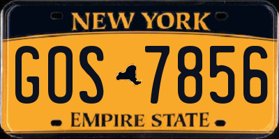 NY license plate GOS7856
