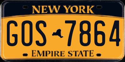 NY license plate GOS7864