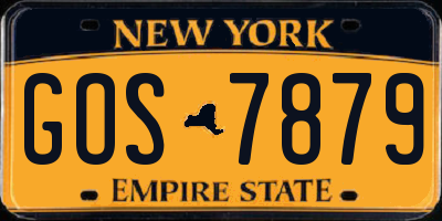 NY license plate GOS7879