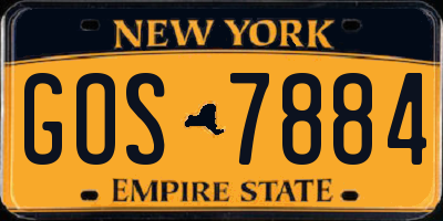 NY license plate GOS7884