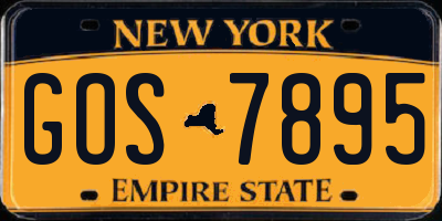 NY license plate GOS7895