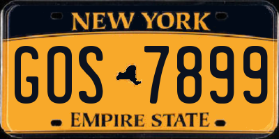 NY license plate GOS7899