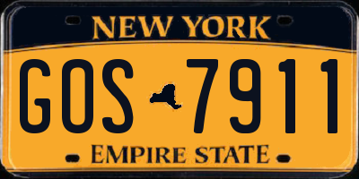 NY license plate GOS7911