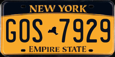NY license plate GOS7929