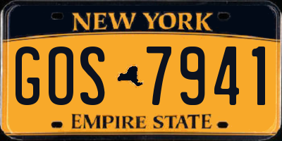 NY license plate GOS7941