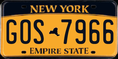 NY license plate GOS7966