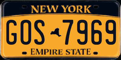 NY license plate GOS7969