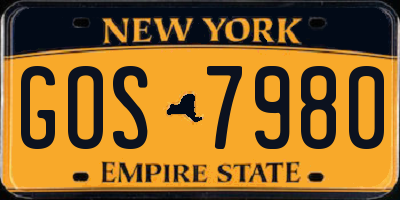 NY license plate GOS7980