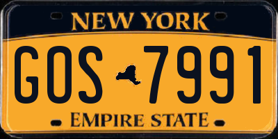 NY license plate GOS7991