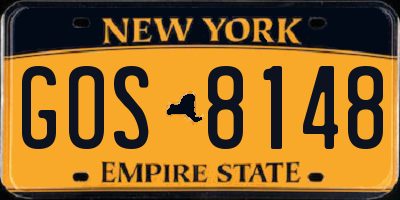 NY license plate GOS8148