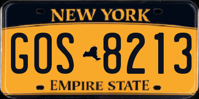 NY license plate GOS8213