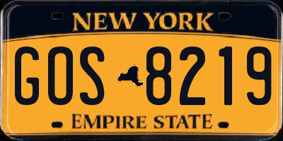 NY license plate GOS8219
