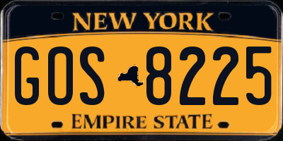 NY license plate GOS8225
