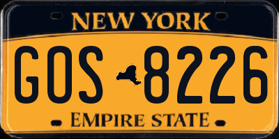 NY license plate GOS8226