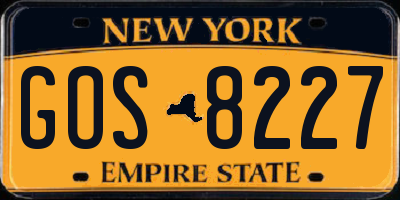 NY license plate GOS8227