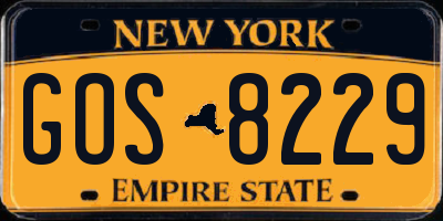 NY license plate GOS8229