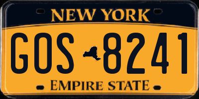 NY license plate GOS8241