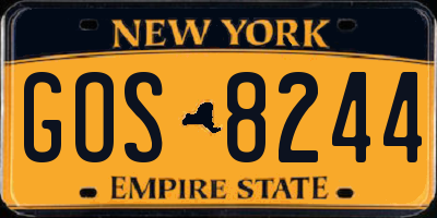 NY license plate GOS8244