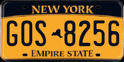 NY license plate GOS8256