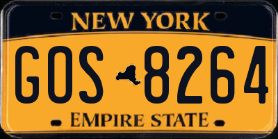 NY license plate GOS8264