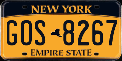 NY license plate GOS8267