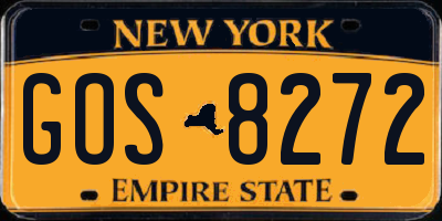 NY license plate GOS8272