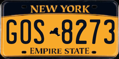 NY license plate GOS8273
