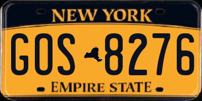 NY license plate GOS8276