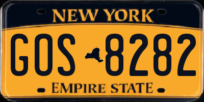 NY license plate GOS8282