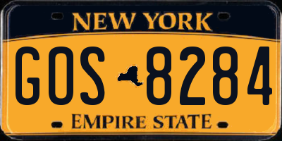 NY license plate GOS8284
