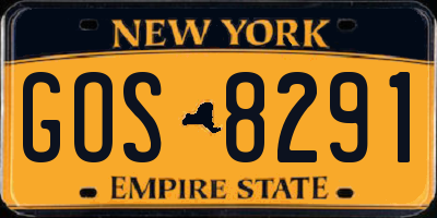 NY license plate GOS8291